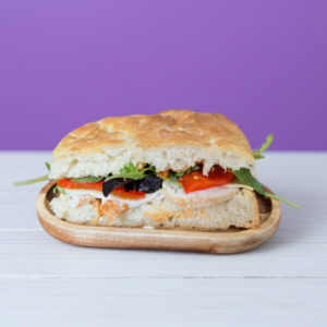 chicken focaccia sandwich for deliveroo