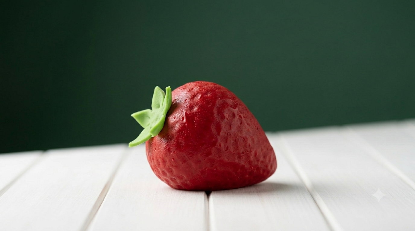 Strawberry shape pastry