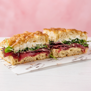 bresaola focaccia warm served